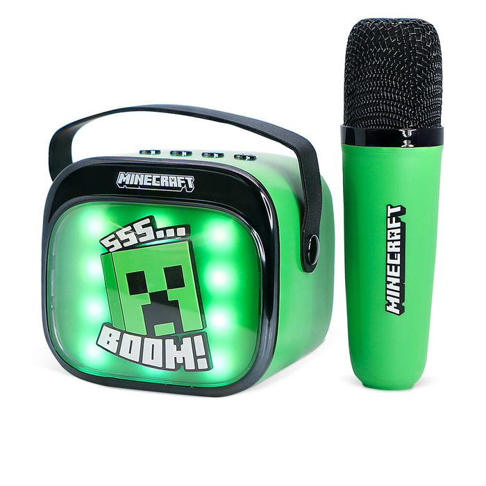 OTL TECHNOLOGIES Altavoz y Micro Karaoke LED Minecraft OTL TECHNOLOGIES Altavoz y Micro Karaoke LED Minecraft