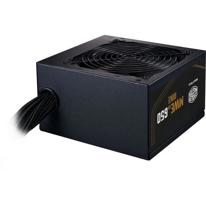 Cooler Master MWE Bronze 650W V2 - Alimentation PC 650W 80 Plus Bronze, Câbles Plats Noirs