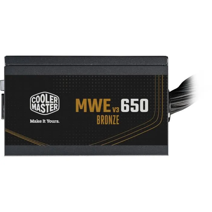 Cooler Master MWE Bronze 650W V2 - Alimentation PC 650W 80 Plus Bronze, Câbles Plats Noirs