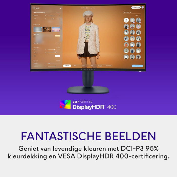 Dell AW3225DM Moniteur Gaming Incurvé 32 pouces QHD 180Hz