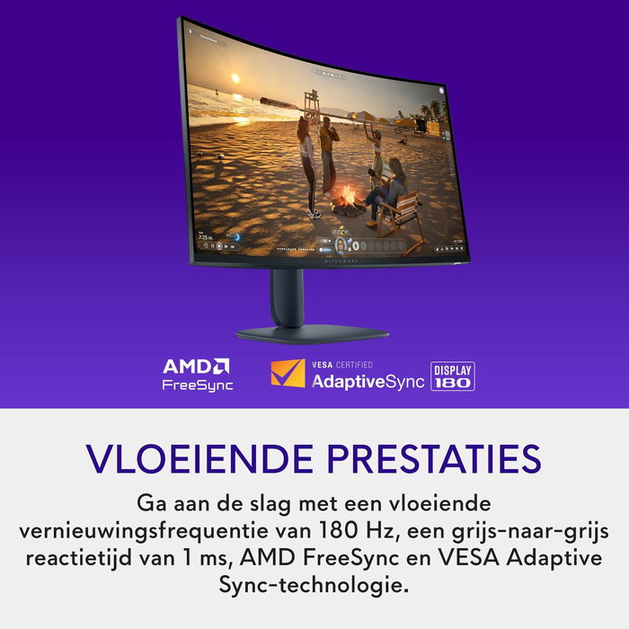 Dell AW3225DM Moniteur Gaming Incurvé 32 pouces QHD 180Hz