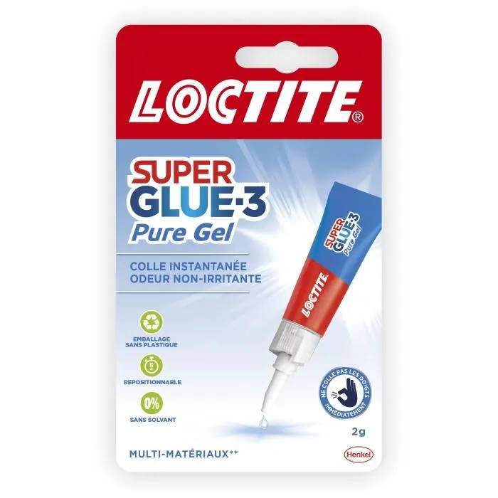 Loctite Super Glue-3 Power Flex Gel - Colle instantanée cyanoacrylate pure gel 2 g, résistante aux chocs et vibrations, application propre Loctite Super Glue-3 Power Flex Gel - Colle instantanée cyanoacrylate pure gel 2 g, résistante aux chocs et vibrations, application propre