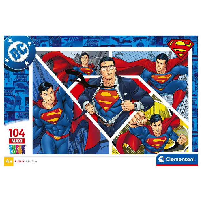 Clementoni Puzzle Superman Maxi Super Color 104 pièces Clementoni Puzzle Superman Maxi Super Color 104 pièces