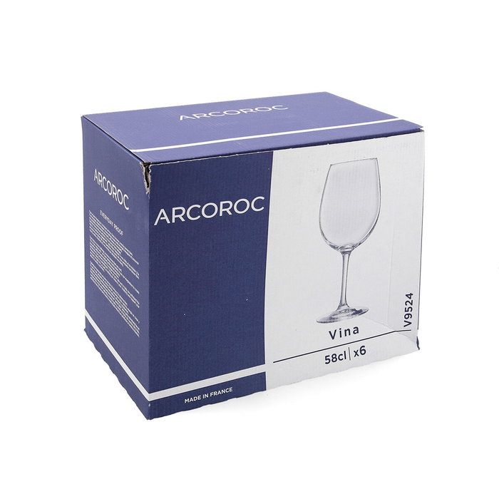 Arcoroc Verres à Vin Vina 58 cL - Lot de 6 en Verre Transparent