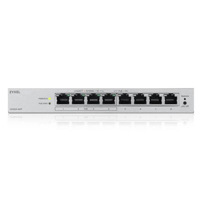 Zyxel GS1200-8HPv3 Switch Gigabit 8 ports (4 PoE+) Zyxel GS1200-8HPv3 Switch Gigabit 8 ports (4 PoE+)