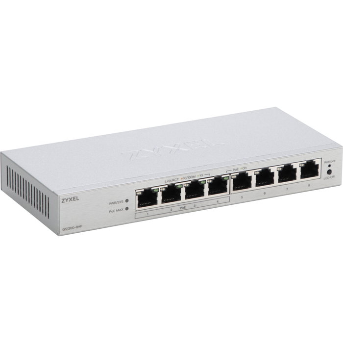 Zyxel GS1200-8HPv3 Switch Gigabit 8 ports (4 PoE+) Zyxel GS1200-8HPv3 Switch Gigabit 8 ports (4 PoE+)