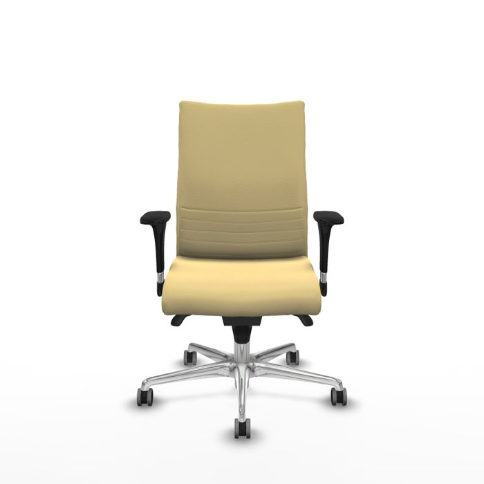 Piqueras Y Crespo Silla Albacete confidente, Similicuir Crème, Mécanisme Sincro, Base Aluminium Piqueras Y Crespo Silla Albacete confidente, Similicuir Crème, Mécanisme Sincro, Base Aluminium