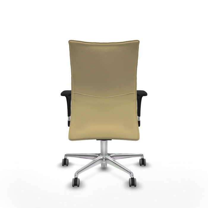 Piqueras Y Crespo Silla Albacete confidente, Similicuir Crème, Mécanisme Sincro, Base Aluminium Piqueras Y Crespo Silla Albacete confidente, Similicuir Crème, Mécanisme Sincro, Base Aluminium