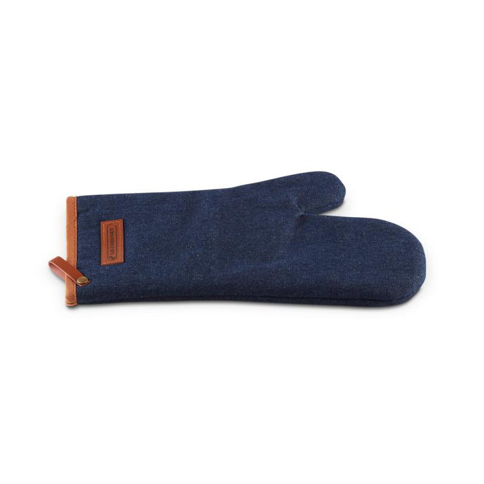 Le Creuset 45100327760800 Gant de four en coton et cuir bleu denim foncé lavable Le Creuset 45100327760800 Gant de four en coton et cuir bleu denim foncé lavable