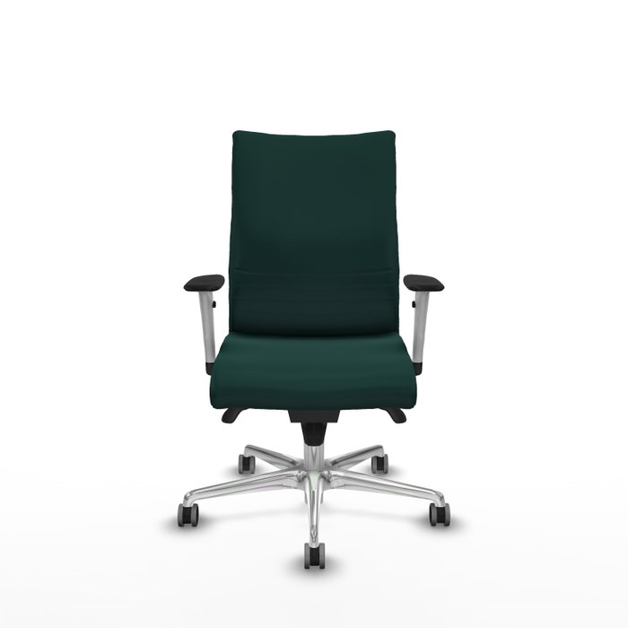 Piqueras Y Crespo Silla Albacete Vert Bouteille avec mécanisme Synchro et base en aluminium