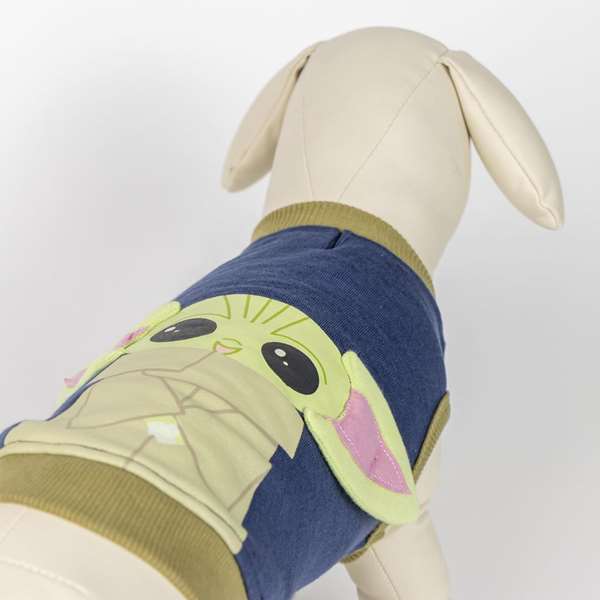 Cerdá Sudadera pour chien à capuche motifs The Mandalorian en coton brushed couleur bleue taille XS