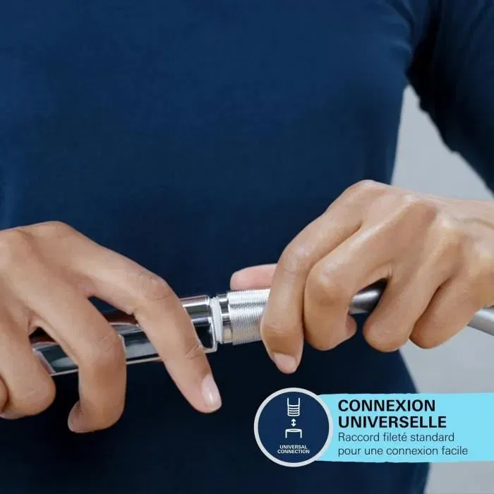 Grohe Vitalio Comfort 110 26096001 - Ensemble de douche avec pommeau 3 jets, barre réglable et flexible - Economie d'eau, Série Facile