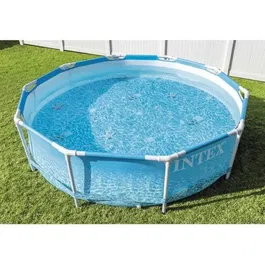 Intex Kit Piscine Hors Sol Tubulaire 28208NP - Metal Frame Ronde 305 x 76 cm - avec Pompe et Filtre à Cartouche