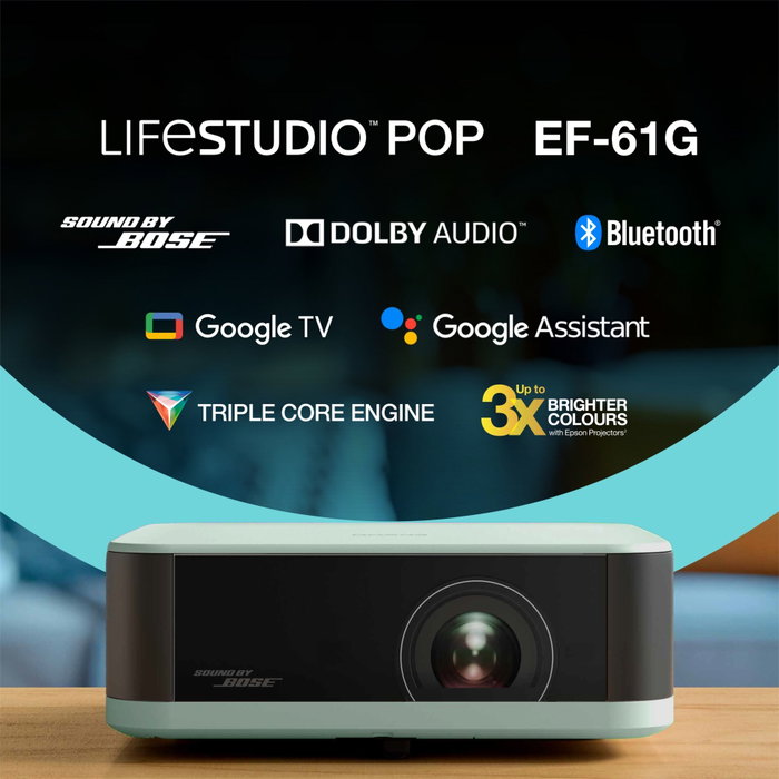 Epson Lifestudio Pop EF-61G Projecteur Intelligent Vert/Noir