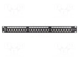 LANBERG Panneau de brassage Cat 5e noir 24 ports RJ45 rack 19 pouces