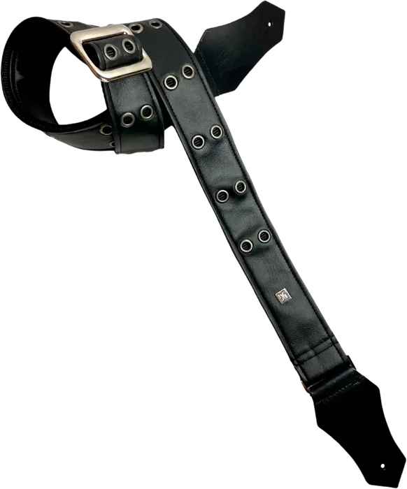 GETM Correa Guit/Bajo My Piccadilly Pewter - Sangle noire ajustable jusqu'à 165 cm, polycuir et nylon GETM Correa Guit/Bajo My Piccadilly Pewter - Sangle noire ajustable jusqu'à 165 cm, polycuir et nylon