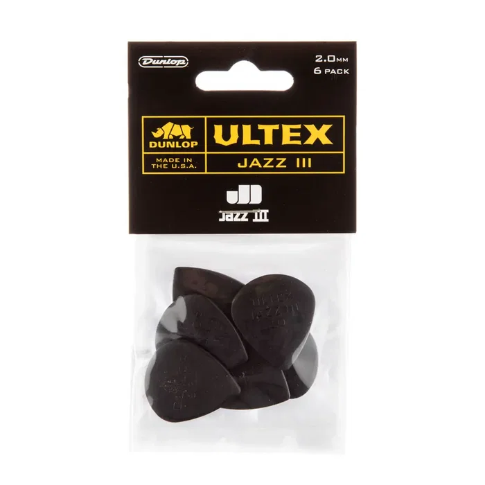 Dunlop Ultex Jazz III 2,0 mm (pack de 6) manchon de 6 Dunlop Ultex Jazz III 2,0 mm (pack de 6) manchon de 6