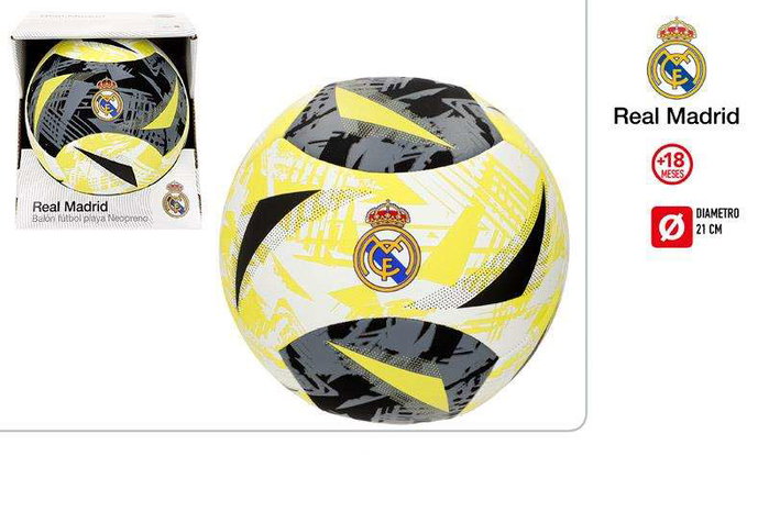 Color Baby Ballon de football de plage Real Madrid 21 cm, diamètre 20 cm, pour enfants à partir de 3 ans