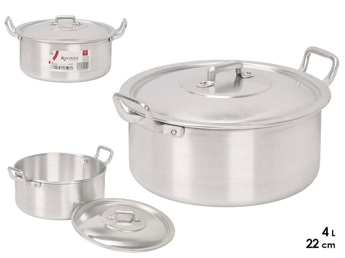 KINVARA Cacerola en aluminium 22 cm, 4 L, Plata KINVARA Cacerola en aluminium 22 cm, 4 L, Plata