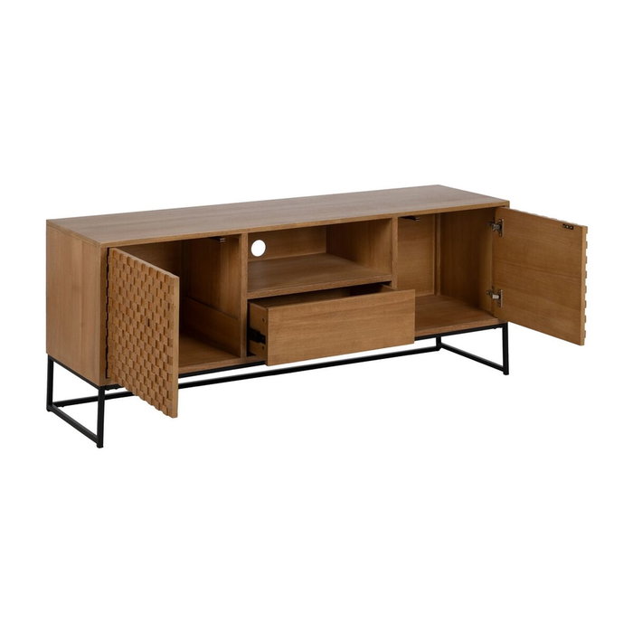 BigBuy Tech Meuble de télévision MARIGNI Noir Naturel 148 x 40 x 60,5 cm BigBuy Tech Meuble de télévision MARIGNI Noir Naturel 148 x 40 x 60,5 cm