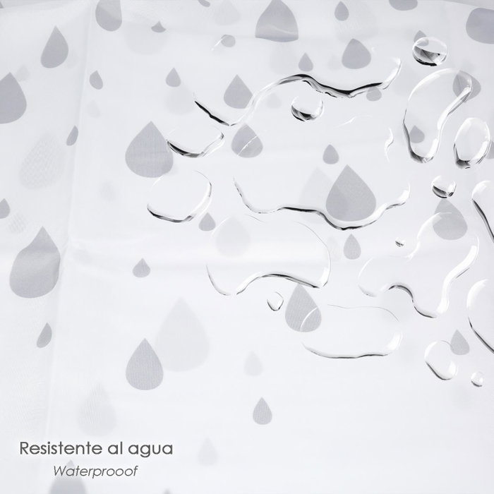 ORYX Rideau de douche imperméable Gris et blanc 180x200 cm