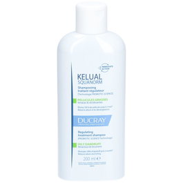 Ducray Kelual Squanorm Shampooing Traitement Antipelliculaire et Contrôle du Sébum pour Cuir Chevelu Gras 200 ml