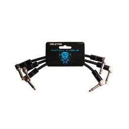 VALETON Pack de 3 Câbles Patch 15cm pour Pédales - Connecteurs Angulaires 24AWG Blindés