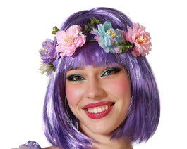 Couronne de fleurs pour femme adulte - Accessoire de fête et cosplay de fée, nymphe ou reine des bois