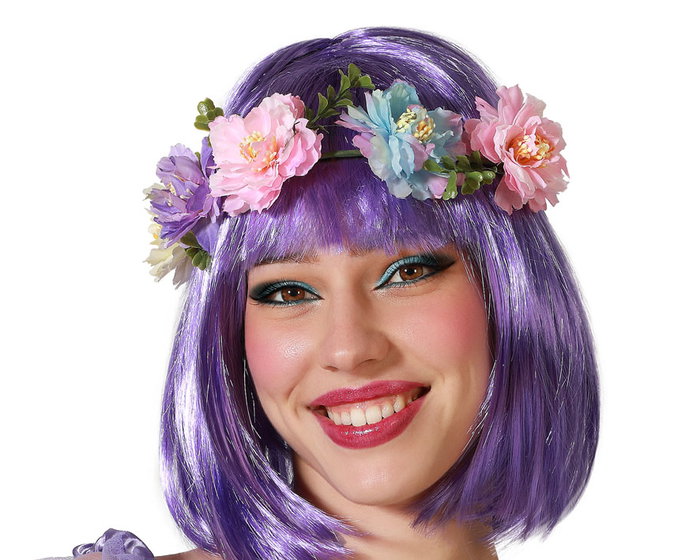 Couronne de fleurs pour femme adulte - Accessoire de fête et cosplay de fée, nymphe ou reine des bois Couronne de fleurs pour femme adulte - Accessoire de fête et cosplay de fée, nymphe ou reine des bois