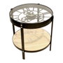 Home Deco Factory Table auxiliaire avec horloge d.40,5 cm