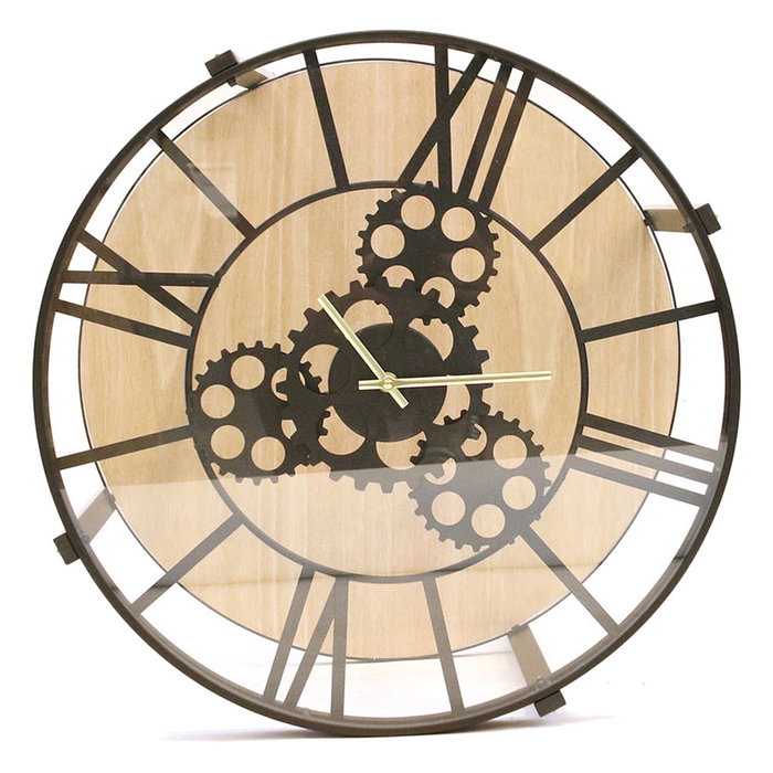 Home Deco Factory Table auxiliaire avec horloge d.40,5 cm
