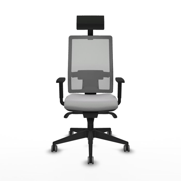Piqueras y Crespo Chaise de Bureau Horna Gris Clair avec Appui-tête Piqueras y Crespo Chaise de Bureau Horna Gris Clair avec Appui-tête