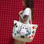 Karactermania Sac de plage Harley Quinn avec compartiment à fermeture éclair - 37 x 52 x 17 cm - Polyester - Beige