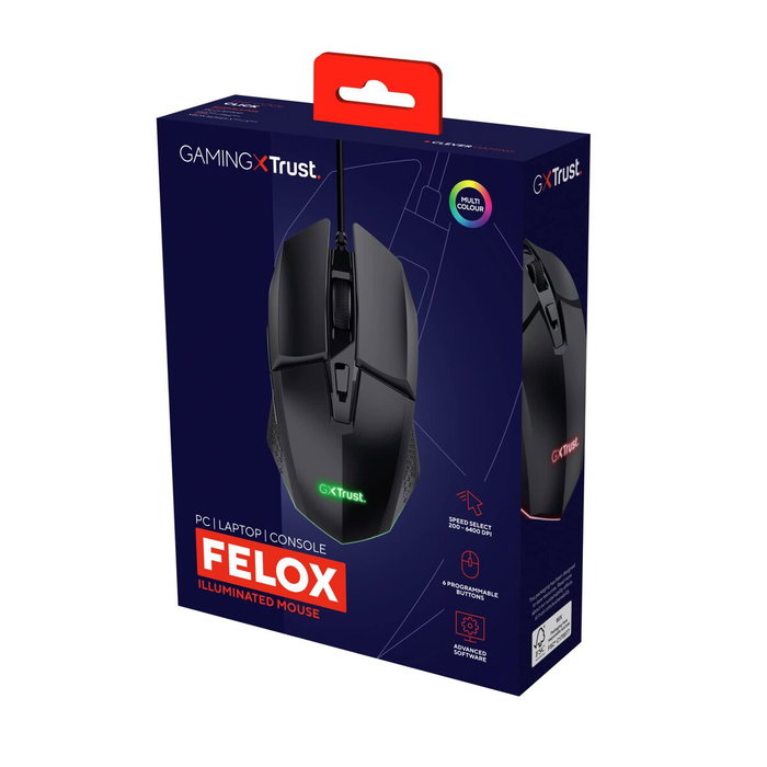 Souris Trust GXT 109 Felox Noir 6400 dpi
