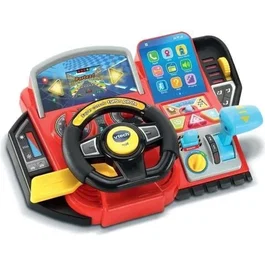 Vtech Super Console Turbo Pilote - Simulateur de conduite enfant avec écran couleur, volant et 20 jeux inclus - Jouet éducatif 3-8 ans