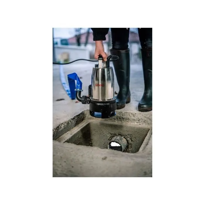 SPIDO Pompe d'évacuation eaux claires Maxinox 500, 500 W, débit 10,5 m³/h, hauteur 7 m, avec coude à écrou tournant F 33/42