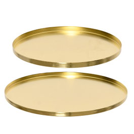 KSD Ensemble d'assiettes décoratives en fer doré (2 unités) Ø35 cm et Ø30 cm