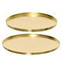 KSD Lot de 2 assiettes en fer doré Ø35 x 1,5 cm et Ø30 x 1,5 cm