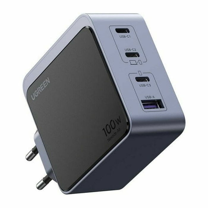UGREEN Chargeur GaN Nexode S 100W, 4 Ports USB-C/USB-A, Charge Rapide PDM pour Ordinateur Portable, Téléphone, Tablette, Secteur, Gris