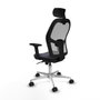 Piqueras y Crespo Chaise de Bureau avec Appui-tête Jorquera 2D086N2 Gris foncé