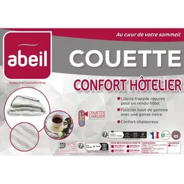 Abeil Couette Hivernale Confort Hôtelier Chaude 140 x 200 cm - Garnissage 100% Polyester, Housse Microfibre, Lavable Machine 40°C
