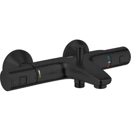 GROHE Mitigeur Thermostatique pour Baignoire et Douche 1/2" - Noir Mat - Technologie Precision Start avec SafeStop (38°C) et Economie d'Eau jusqu'à 50% - Avec Touche EcoButton