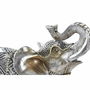 Figurine Décorative DKD Home Decor Eléphant Argenté Doré Résine (22,5 x 10,7 x 21,5 cm) (2 Unités)