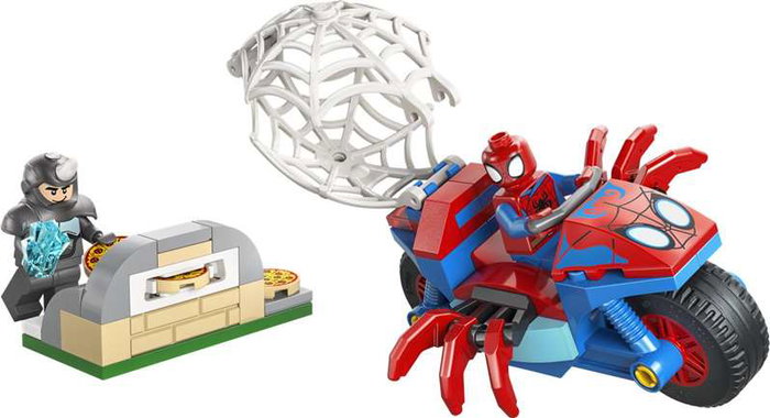 Lego Marvel Jeu de Construction Spider-Man sur Sa Moto contre le Rhino, Jouet de Brique, Âge 4 Ans et Plus
