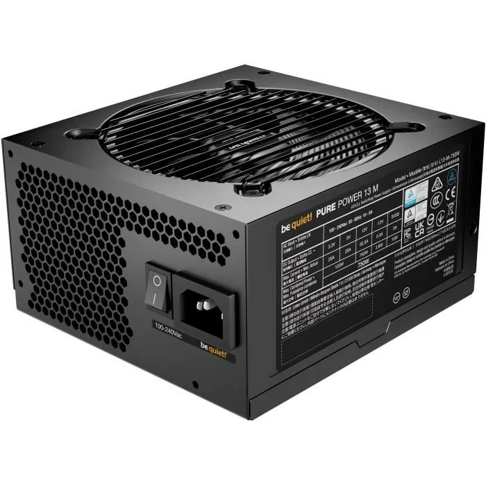 Be Quiet! Pure Power 13 M 750W - Alimentation PC ATX 3.1, 80 PLUS Gold, PCIe 5.1, Ventilateur Semi-Passif Silencieux, 10 Ans Garantie - Modèle BP026EU Be Quiet! Pure Power 13 M 750W - Alimentation PC ATX 3.1, 80 PLUS Gold, PCIe 5.1, Ventilateur Semi-Passif Silencieux, 10 Ans Garantie - Modèle BP026EU