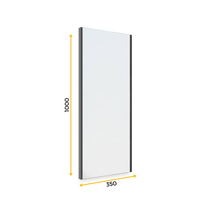 Emuca Miroir extractible pour l'intérieur de l'armoire, Peint en noir texturé, Acier et Plastique et Verre