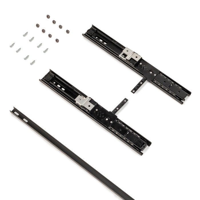 Emuca Miroir extractible pour l'intérieur de l'armoire, Peint en noir texturé, Acier et Plastique et Verre