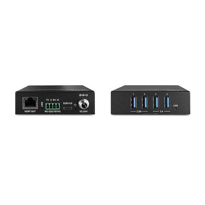 Lindy - Extendeur USB 3.2 Gen 1 avec HDBaseT - 4 Ports Type A - Extension jusqu'à 100m via Câble Cat.6A - Alimentation par Câble (PoC)