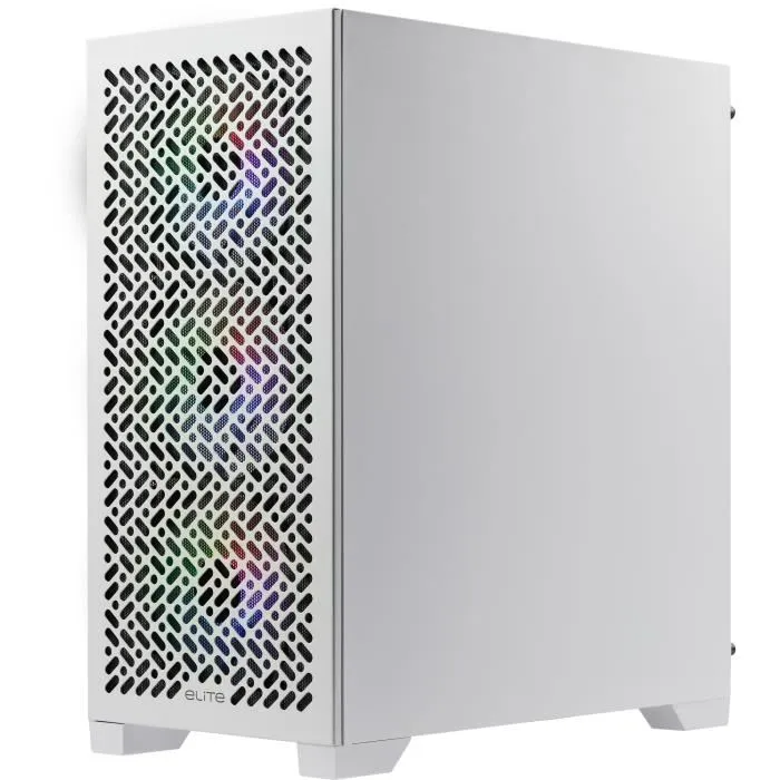 Cooler Master Elite 302 White Boîtier PC Mini-Tower mATX Blanc - Compatible Eau, 3 Ventilos ARGB 120 mm, USB-C, Mesh Avant, GPU 365 mm