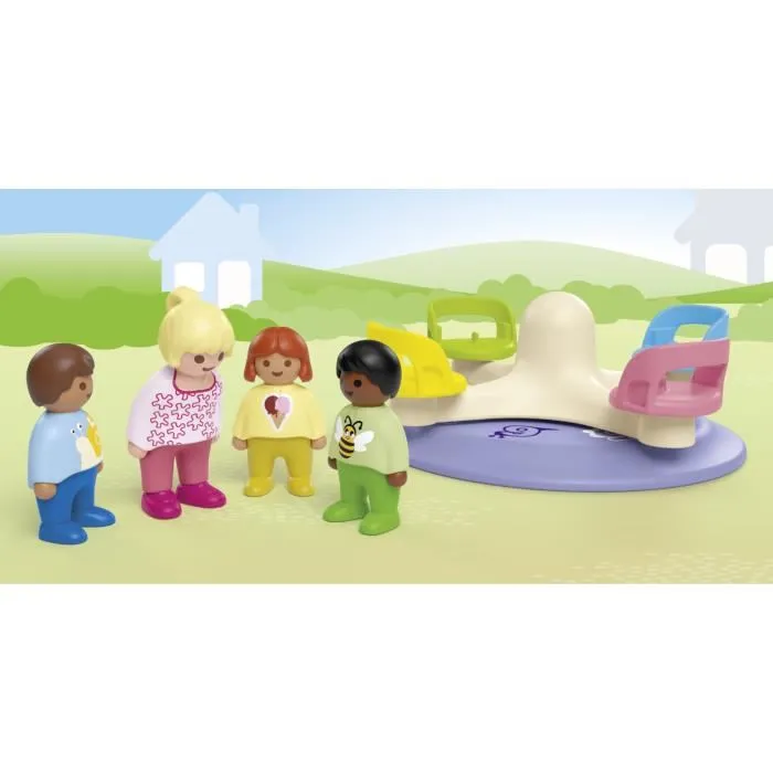 Playmobil Junior 71701 Tourniquet Éducatif avec 4 Personnages pour Enfant dès 1 an - Jouet d'Éveil et d'Apprentissage